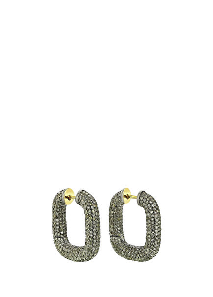 Pave Diamonds Women's Gold Earrings